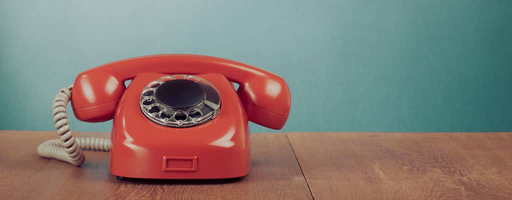 Telephone on desk in London office