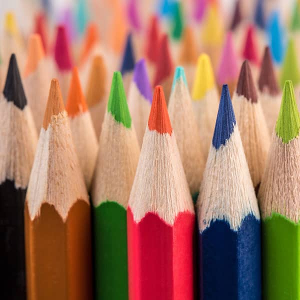 Set of coloured pencils